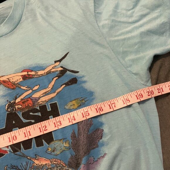 Vintage Splash Down Premier Cruise Lines Tshirt Blue Snorkling 80s Single Stitch - Picture 7 of 9